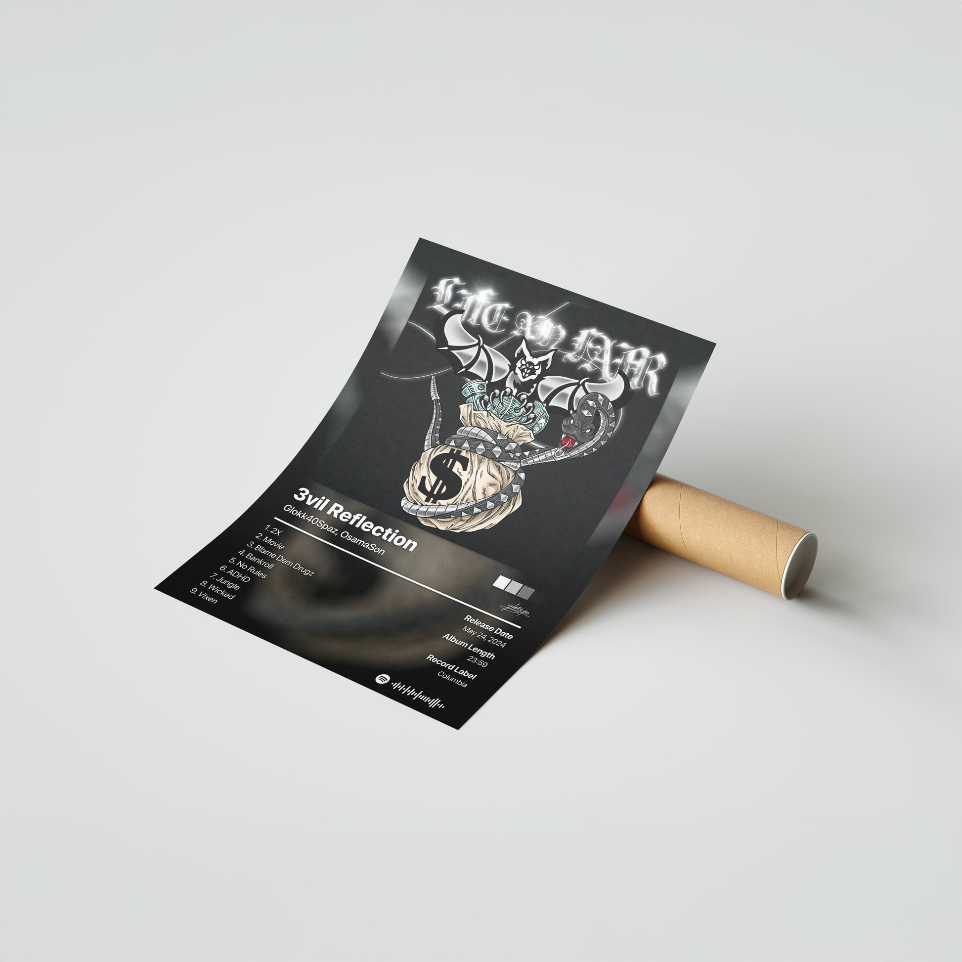 Glokk40Spaz 3vil Reflection Album Poster
