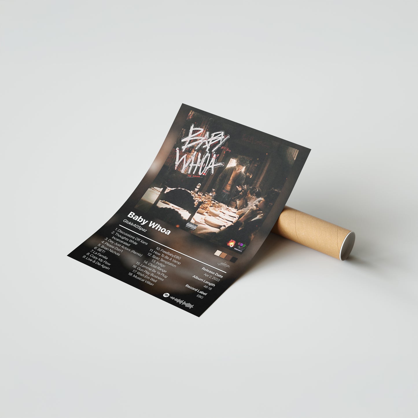 Glokk40Spaz Baby Whoa Album Poster