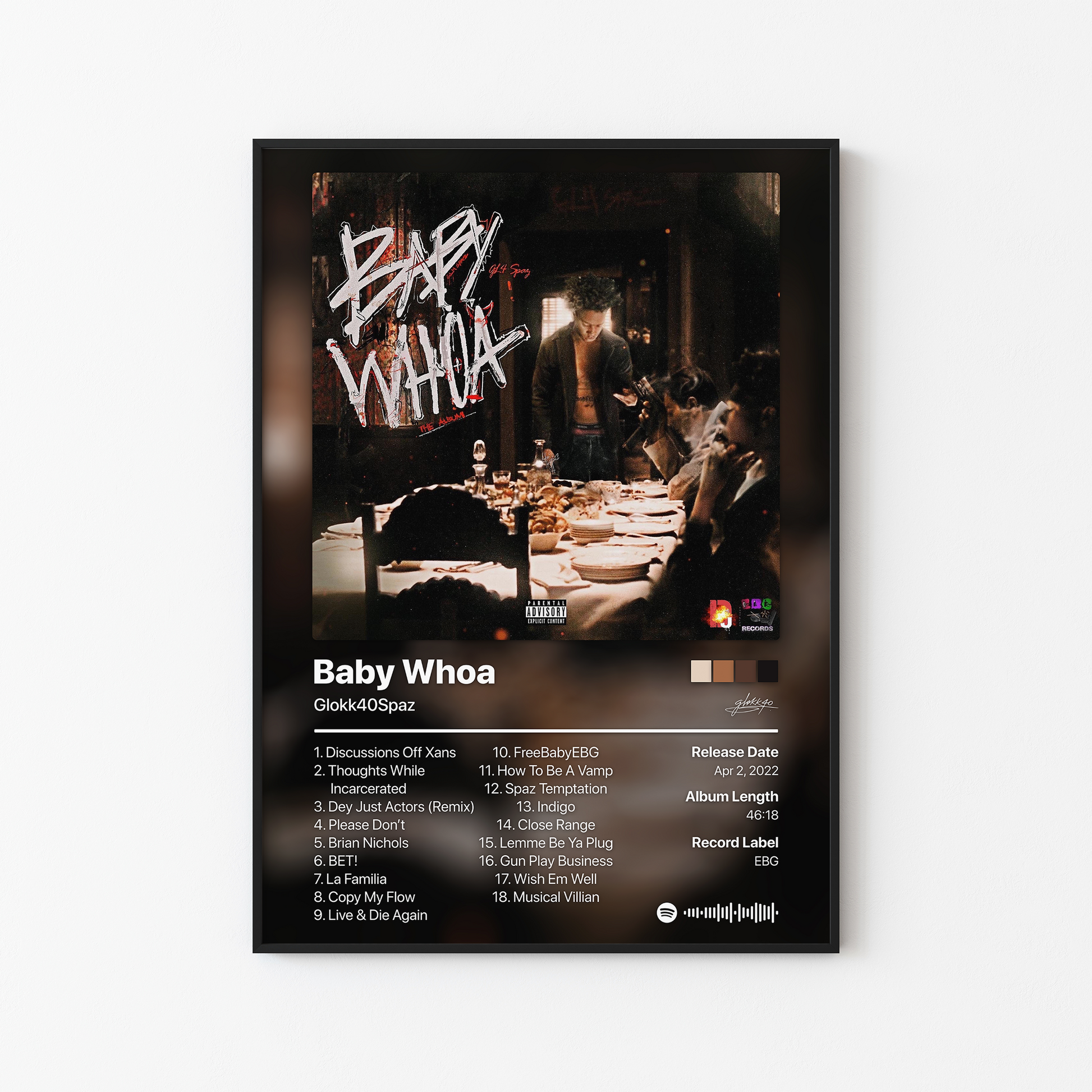 Glokk40Spaz Baby Whoa Album Poster