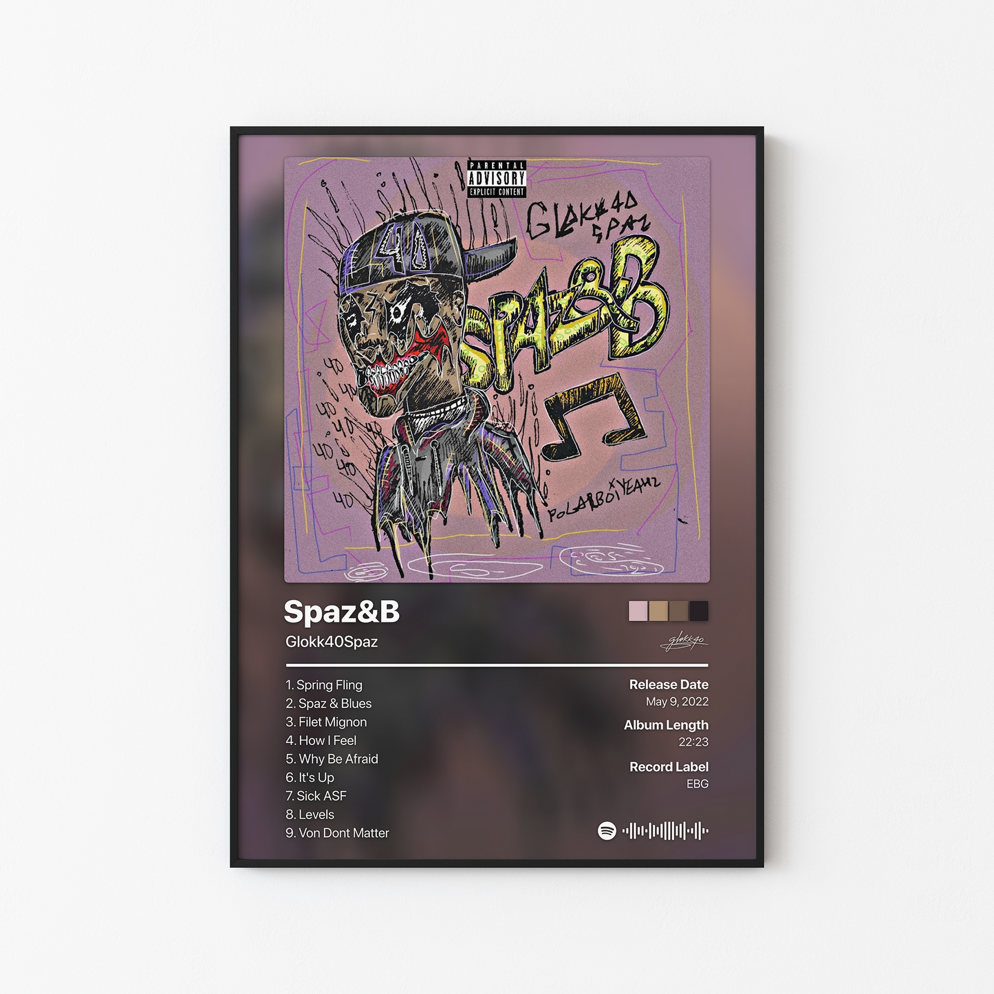 Glokk40Spaz Spaz&B Album Poster