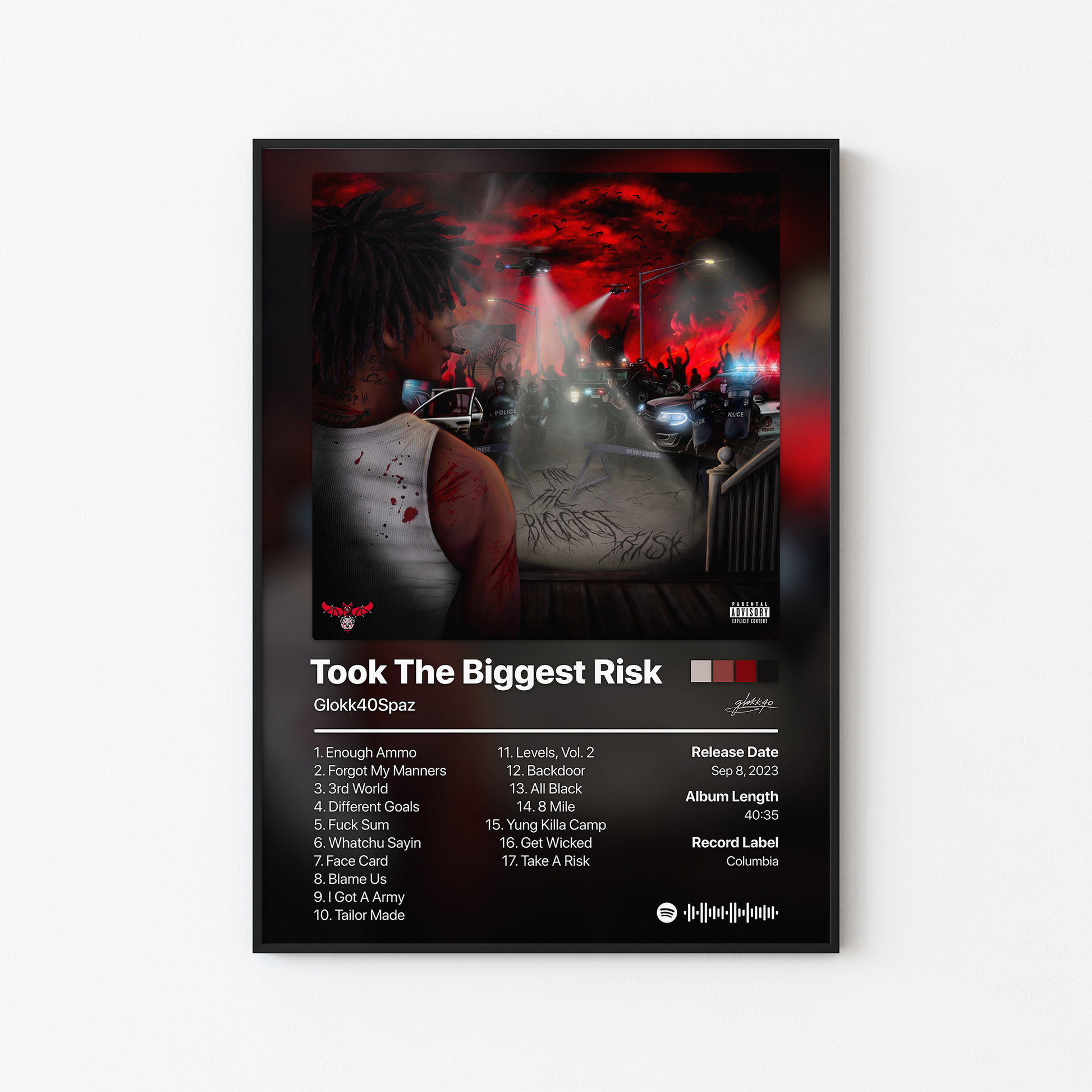 Glokk40Spaz Took The Biggest Risk Album Poster