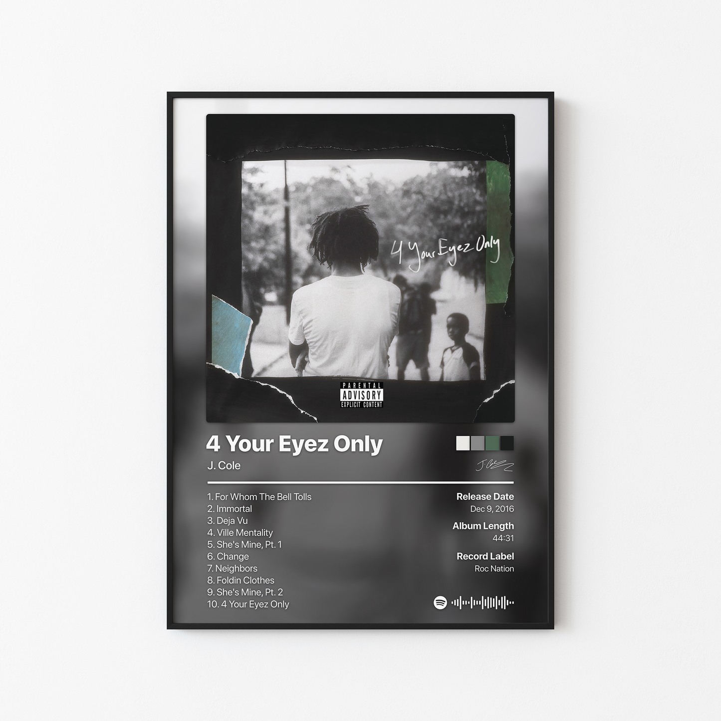 J. Cole 4 Your Eyez Only Album Poster