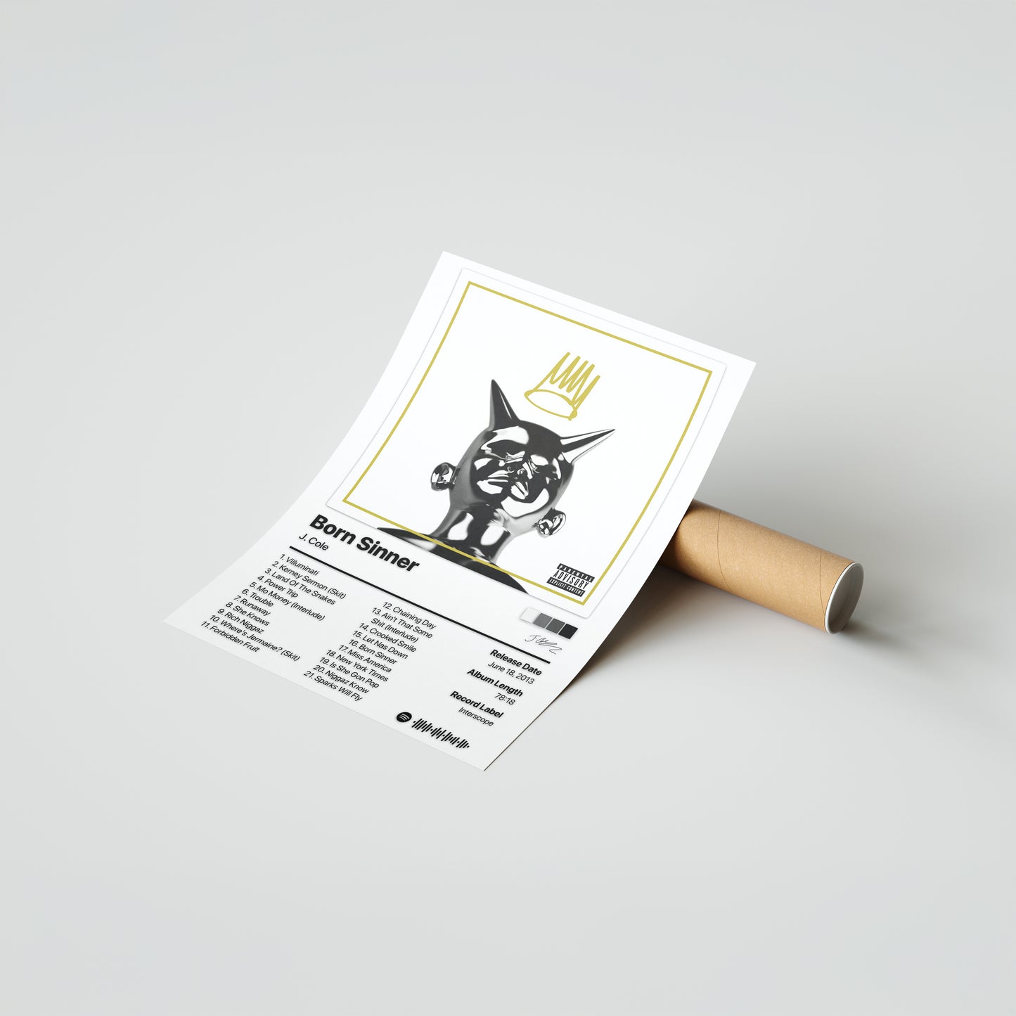 J. Cole Born Sinner (Deluxe) Album Poster