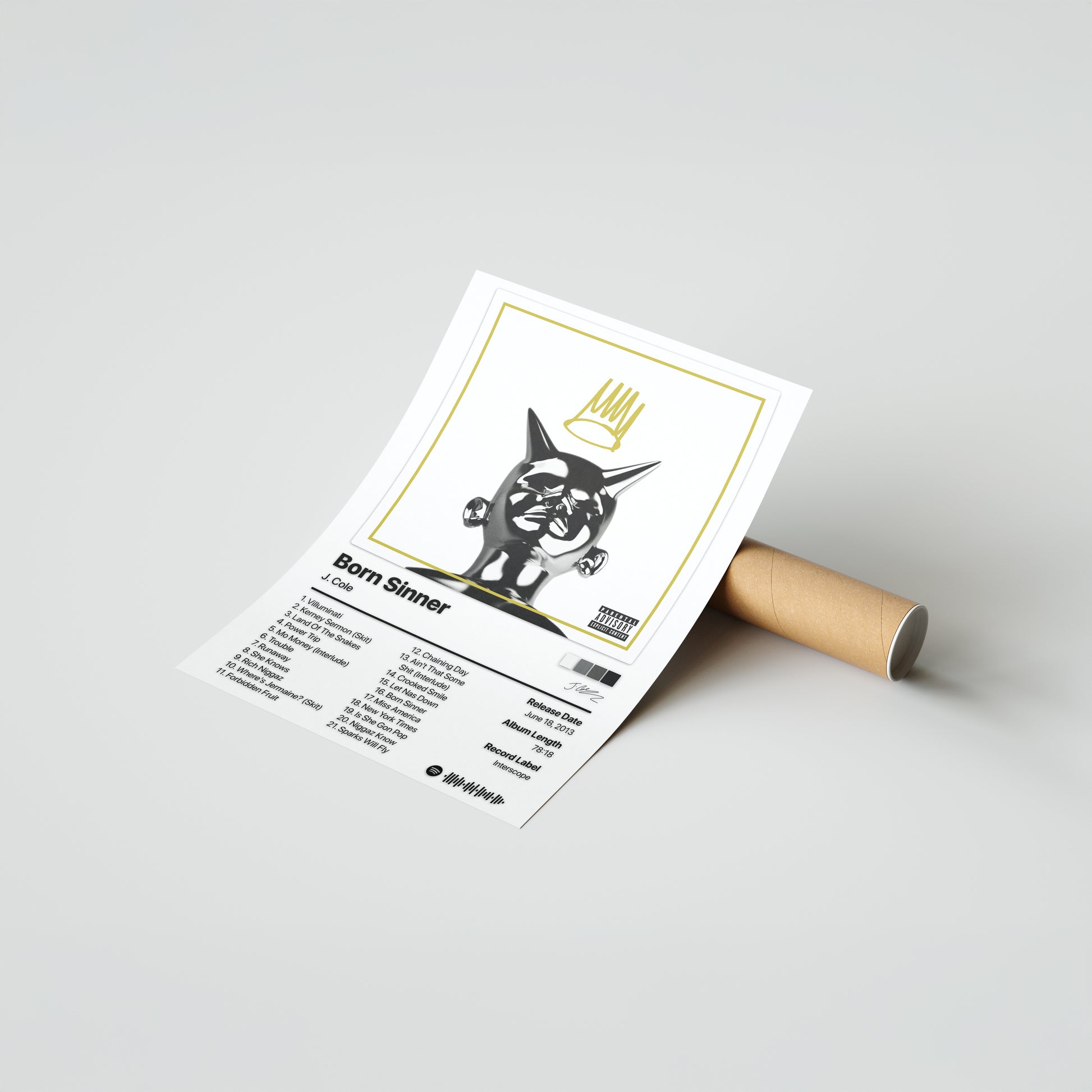 J. Cole Born Sinner (Deluxe) Album Poster