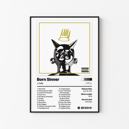 J. Cole Born Sinner (Deluxe) Album Poster
