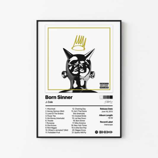 J. Cole Born Sinner (Deluxe) Album Poster