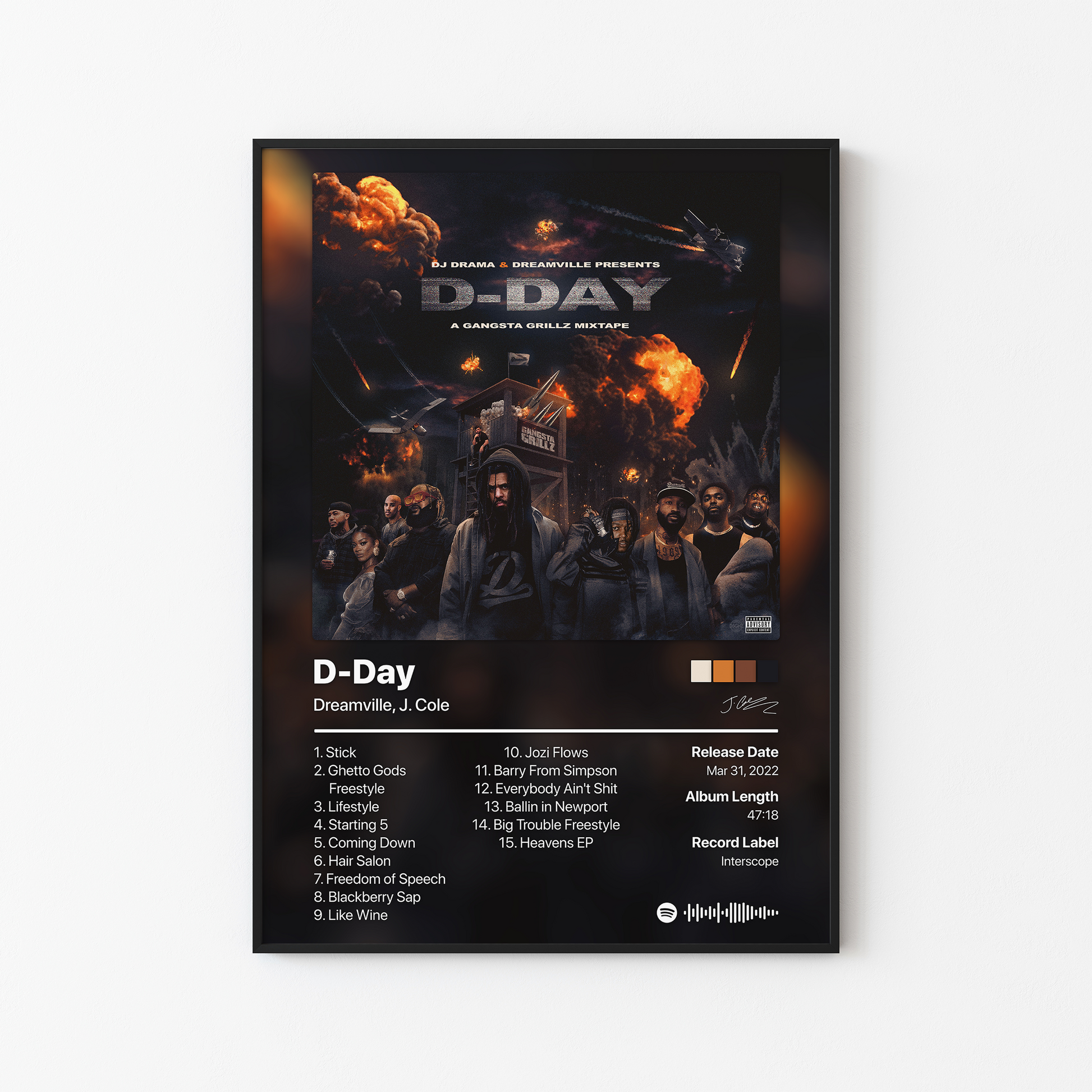 J. Cole D-Day: A Gangsta Grillz Mixtape Album Poster