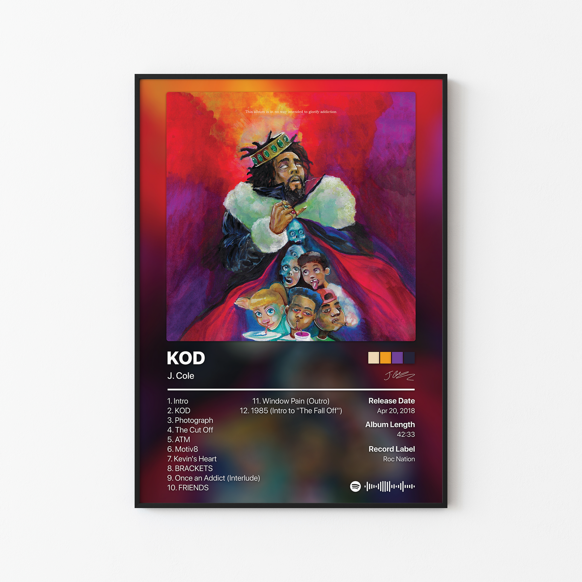 J. Cole KOD Album Poster