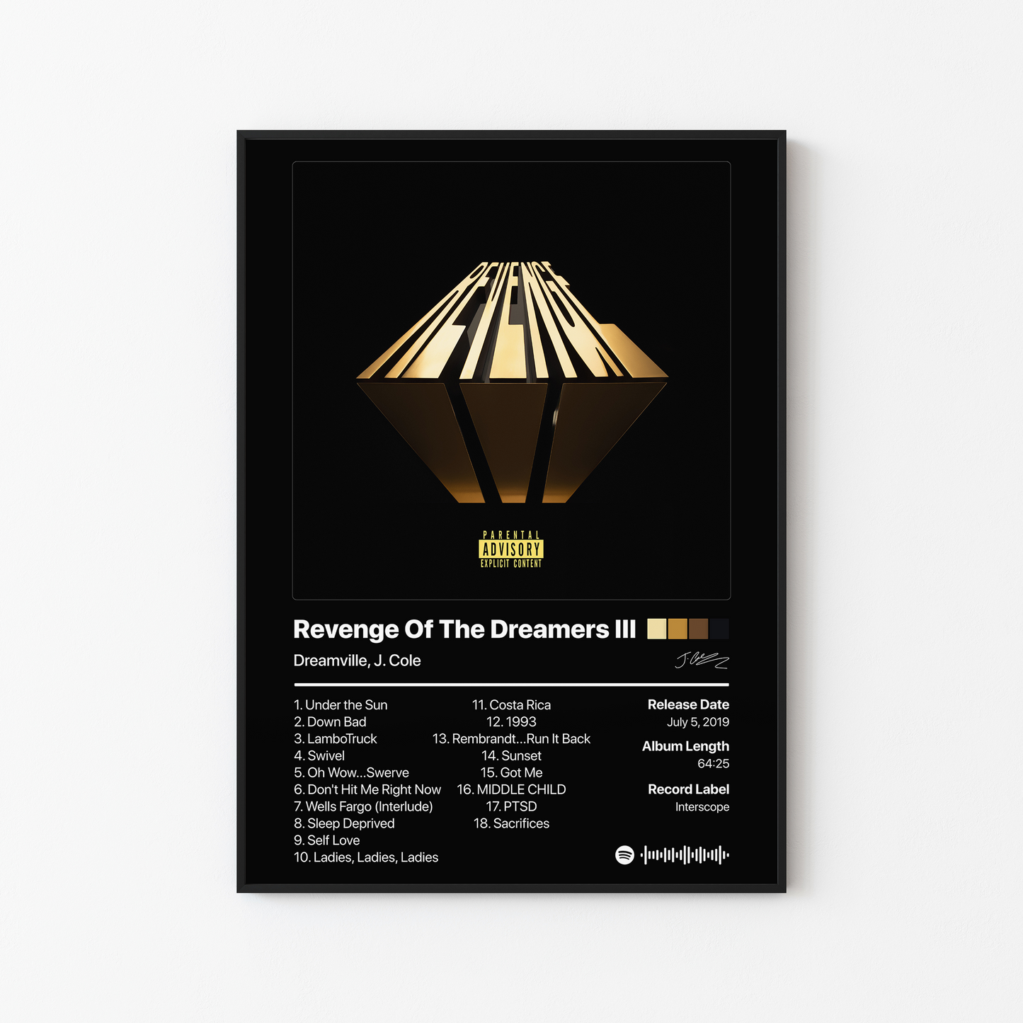 J. Cole Revenge Of The Dreamers III Album Poster