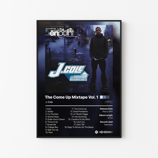 J. Cole The Come Up Mixtape Vol. 1 Album Poster