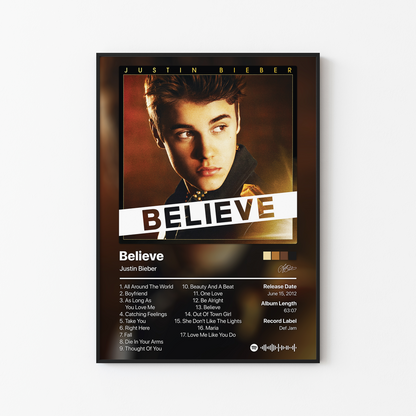 Justin Bieber Believe Album Poster