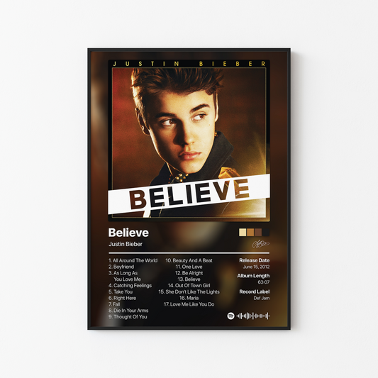 Justin Bieber Believe Album Poster