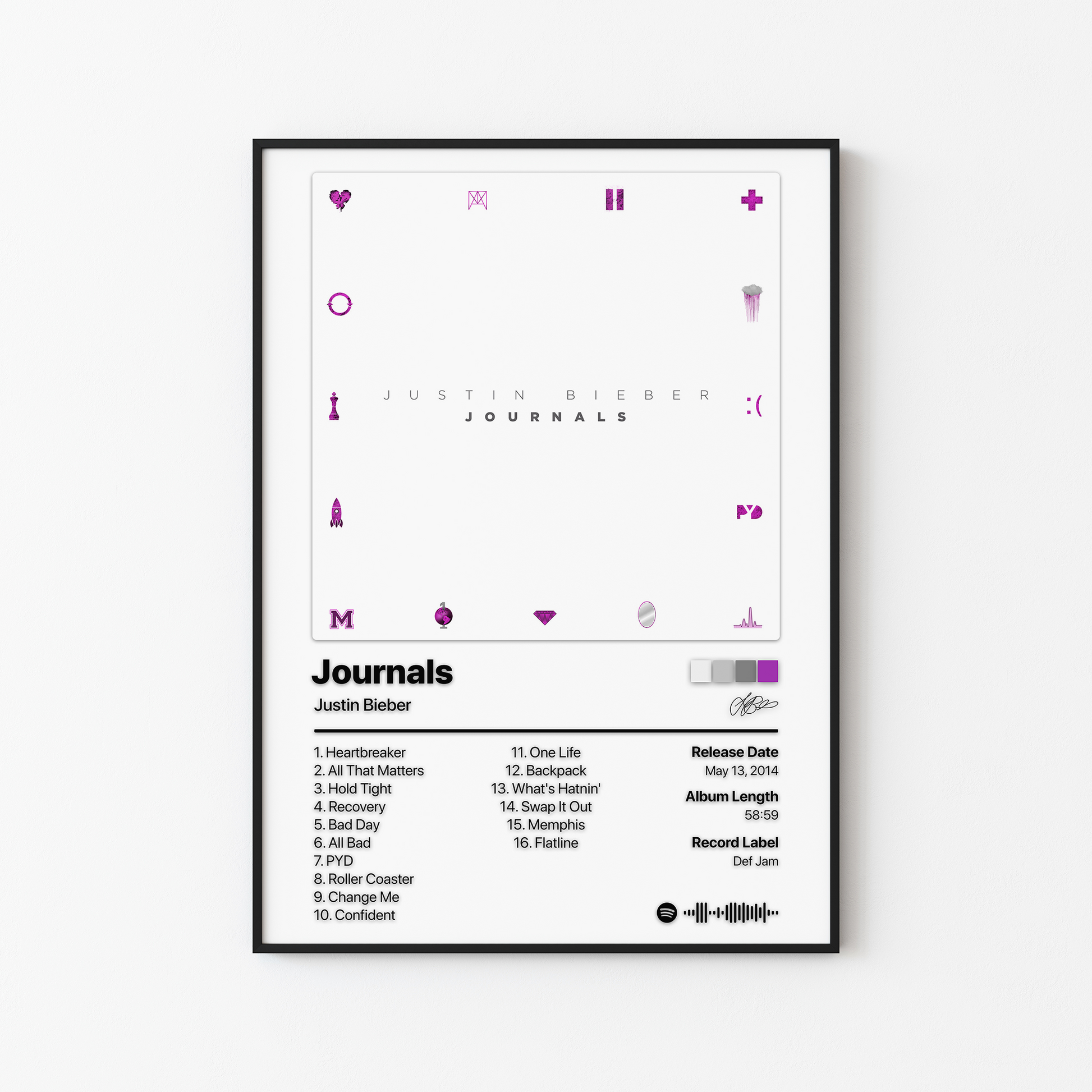 Justin Bieber Journals Album Poster