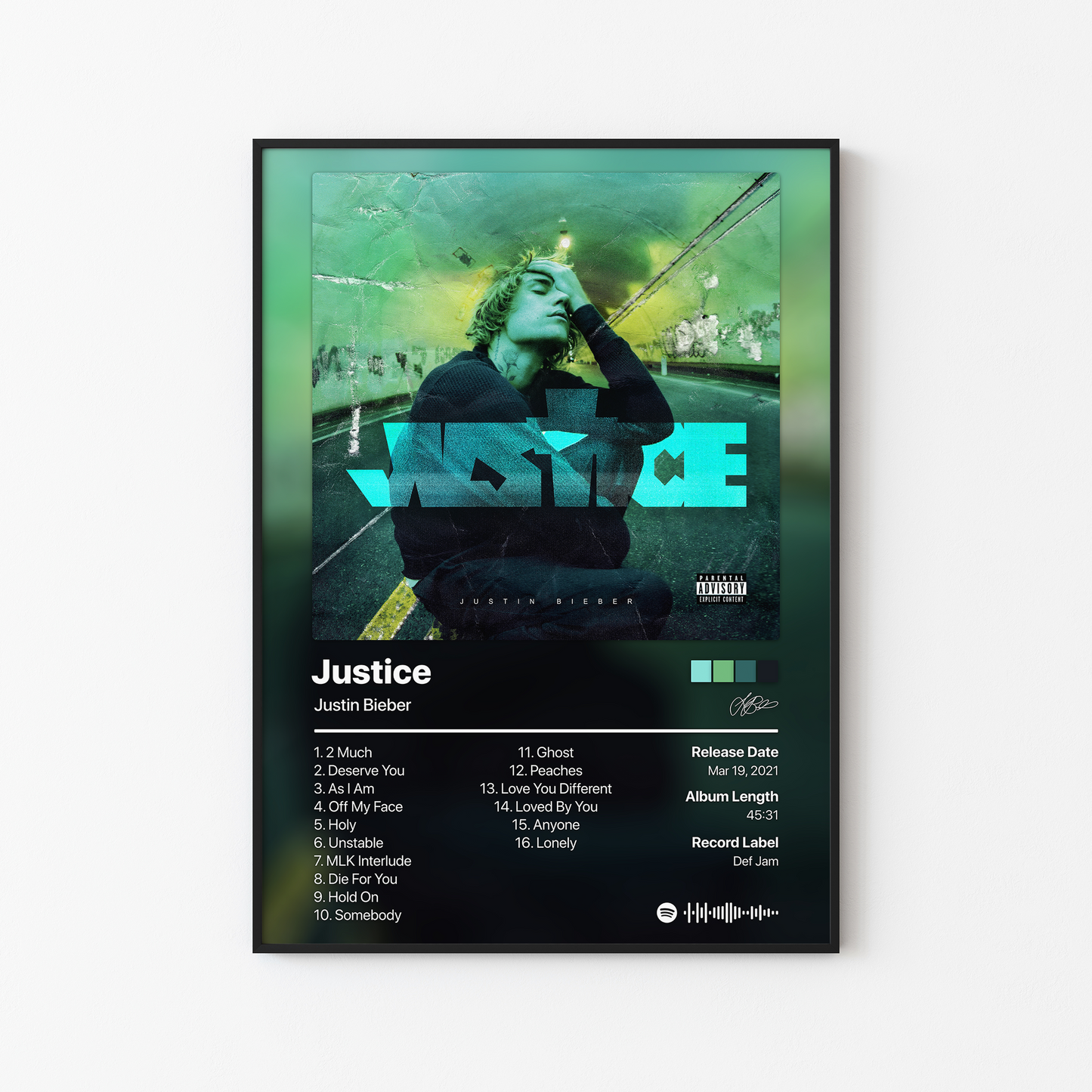 Justin Bieber Justice Album Poster