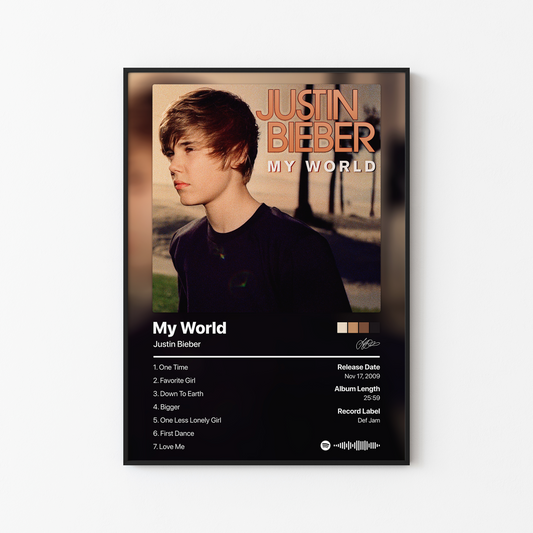 Justin Bieber My World Album Poster