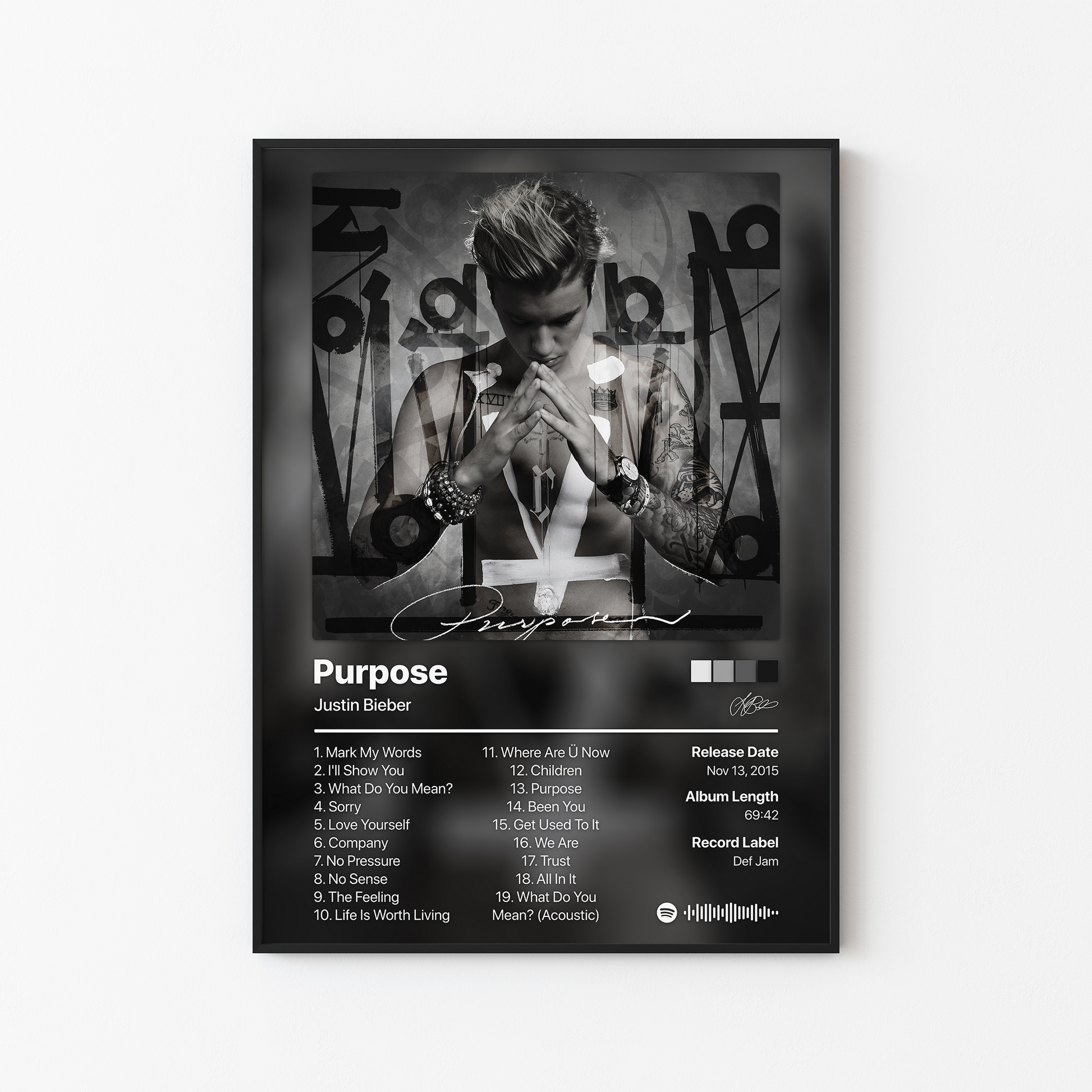 Justin Bieber Purpose Album Poster