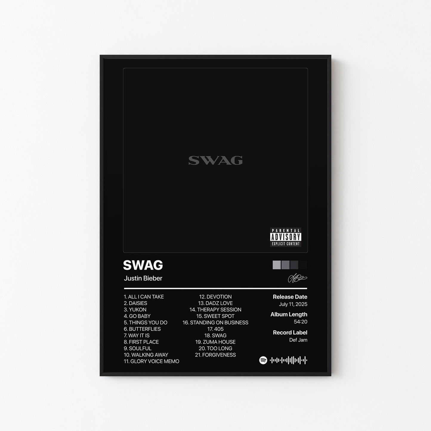 Justin Bieber SWAG Album Poster