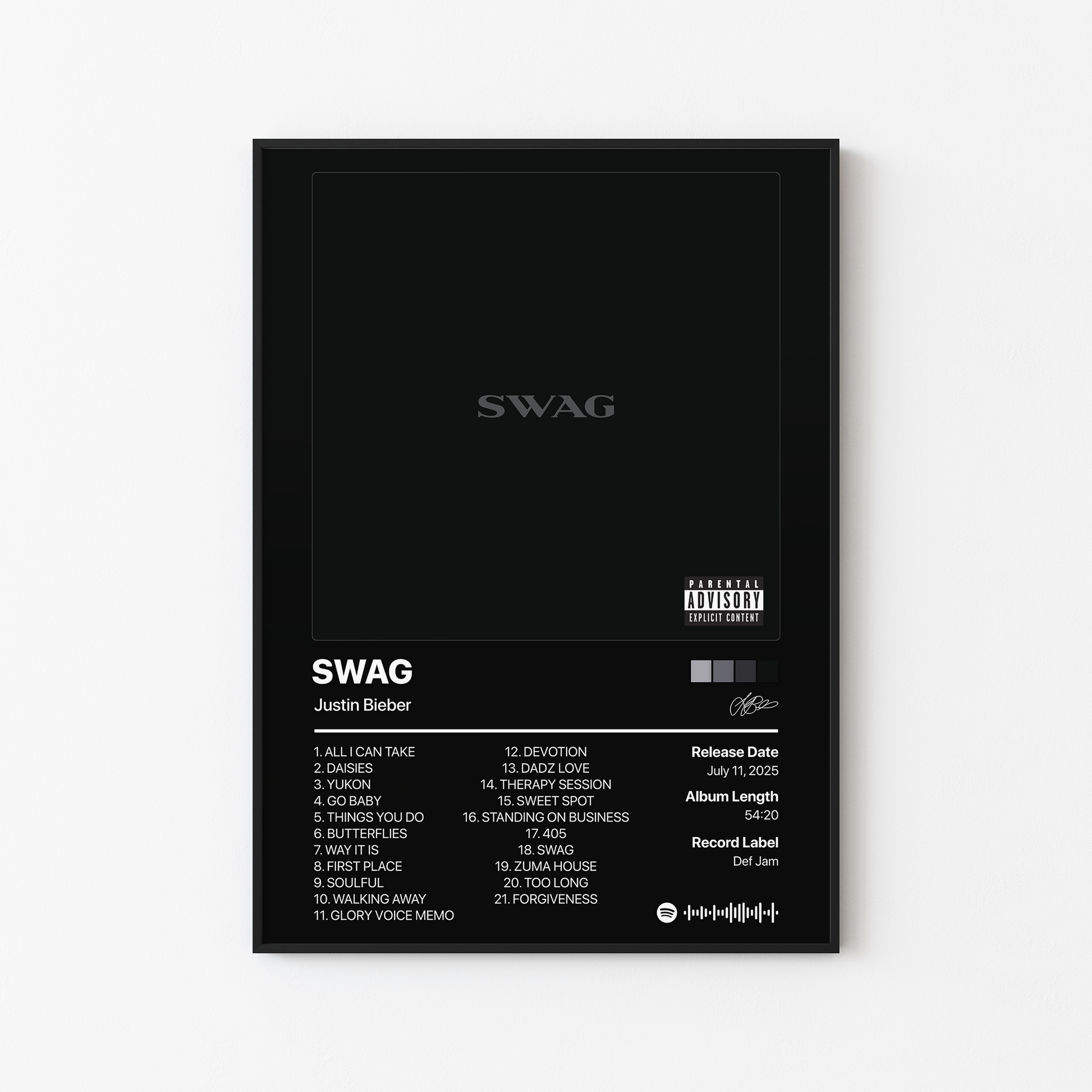 Justin Bieber SWAG Album Poster
