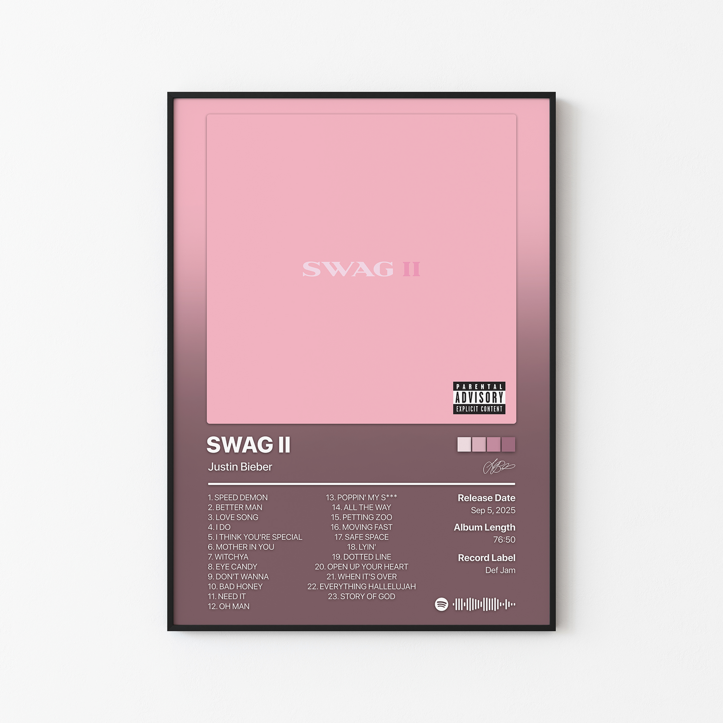 Justin Bieber SWAG II Album Poster