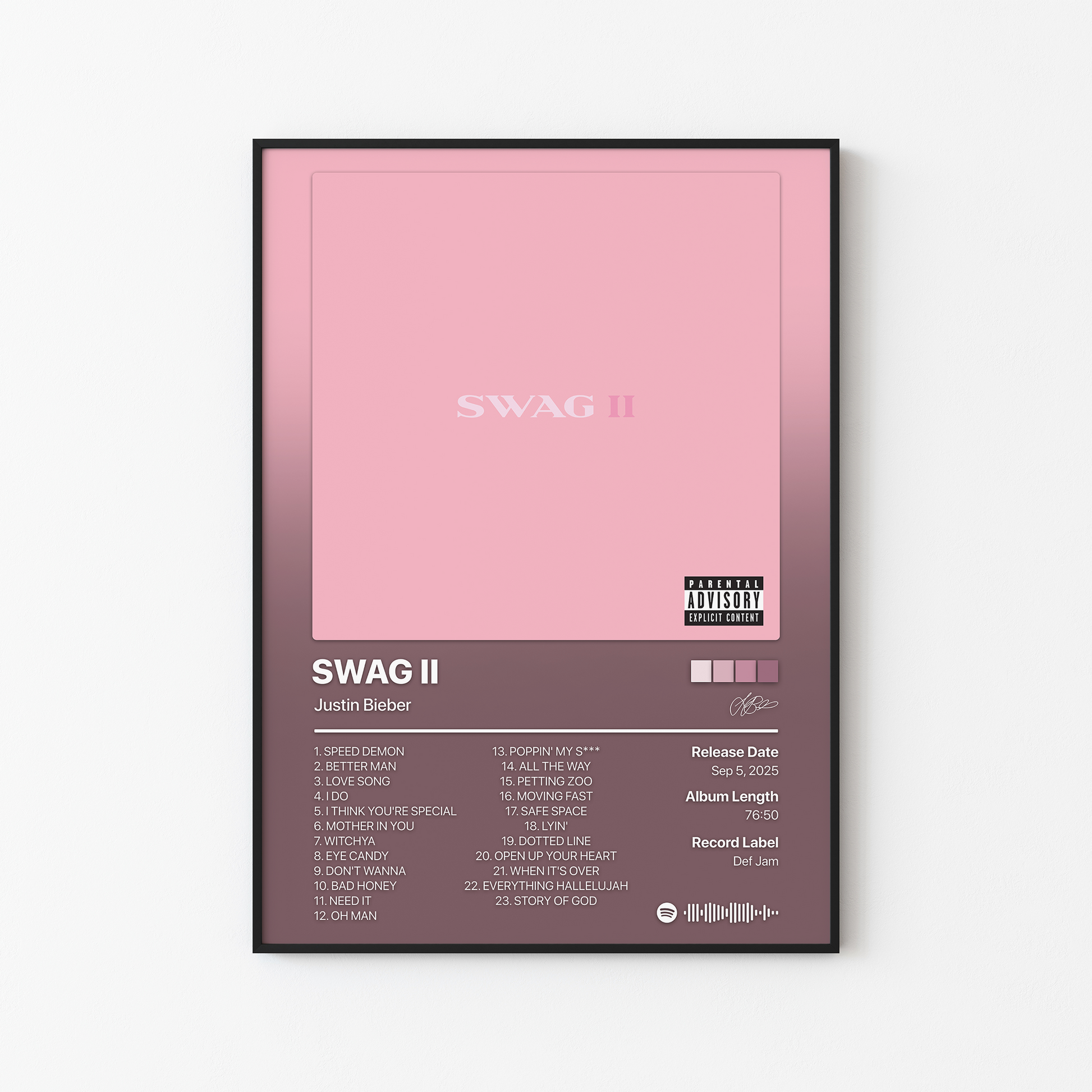 Justin Bieber SWAG II Album Poster