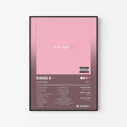 Justin Bieber SWAG II Album Poster