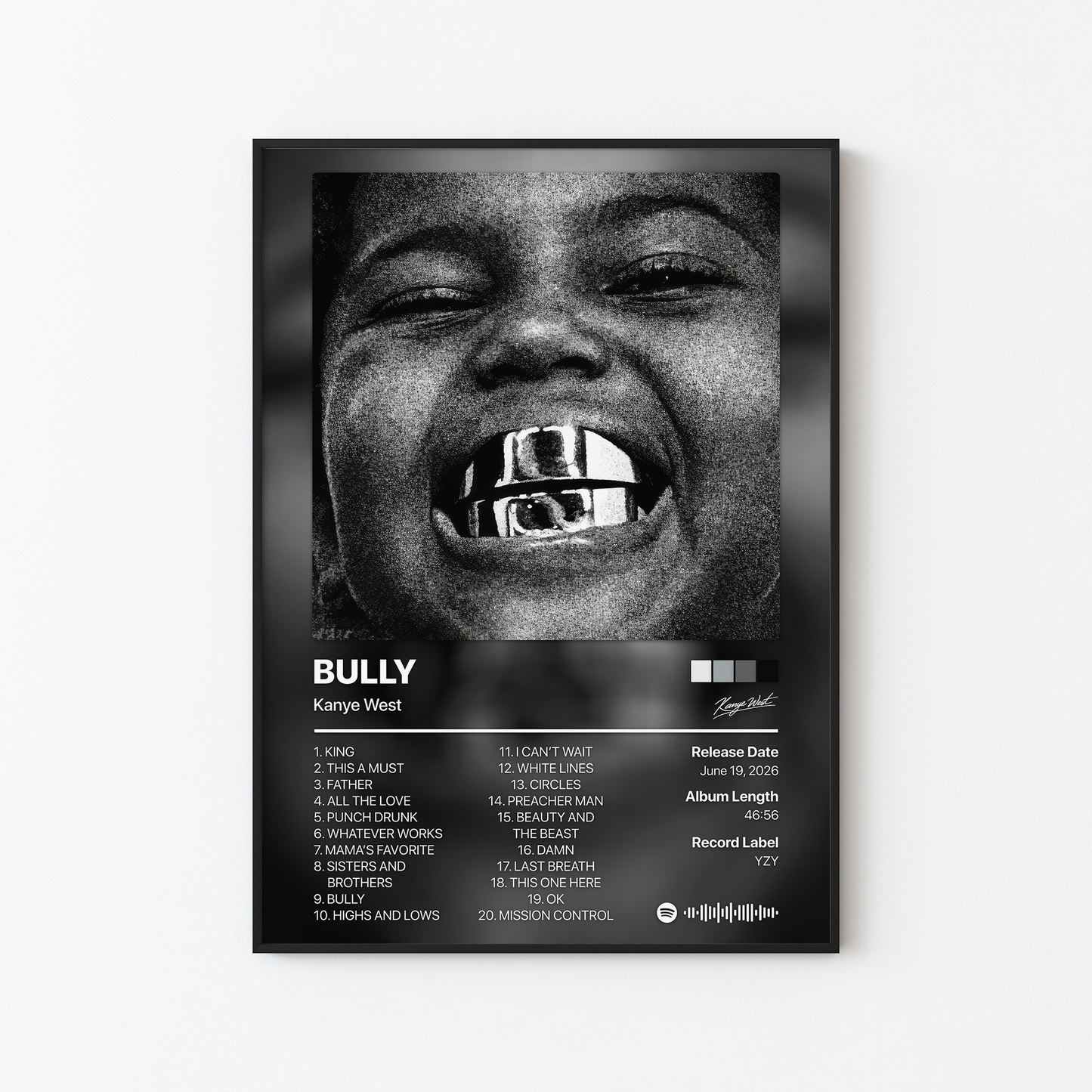 Kanye West BULLY (Deluxe) Album Poster
