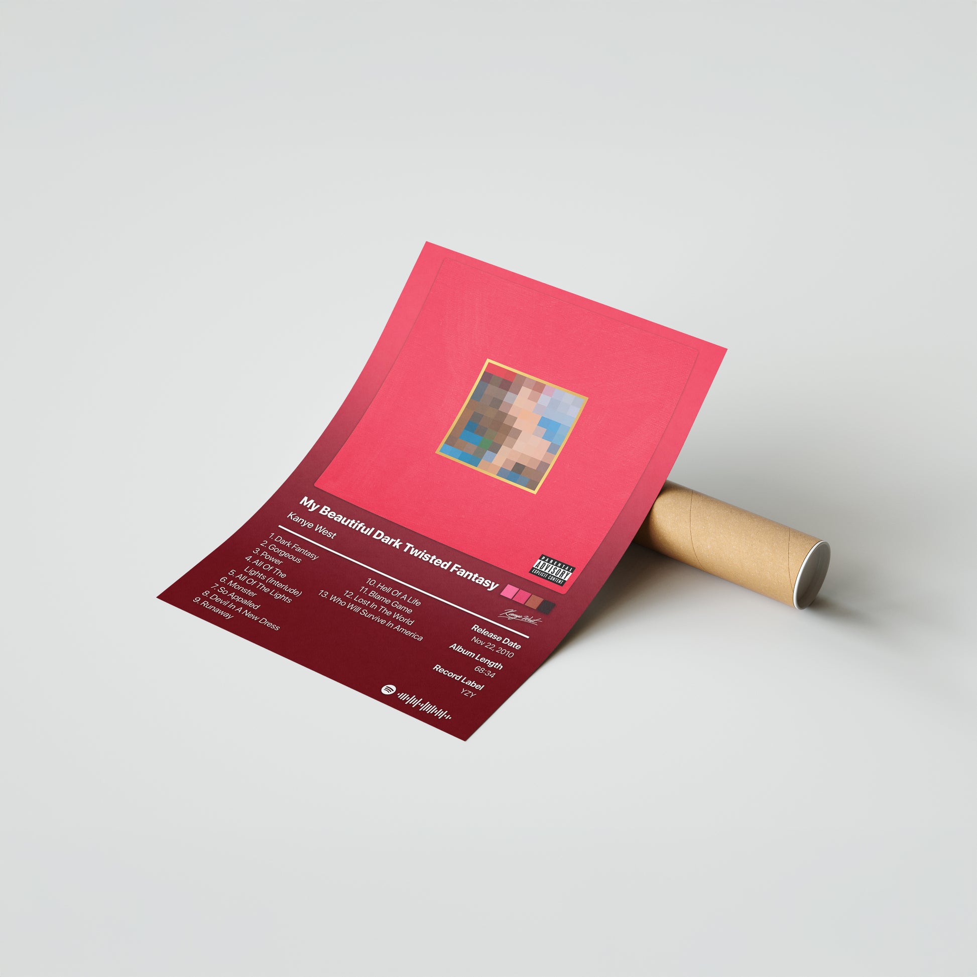 Kanye West My Beautiful Dark Twisted Fantasy Album Poster