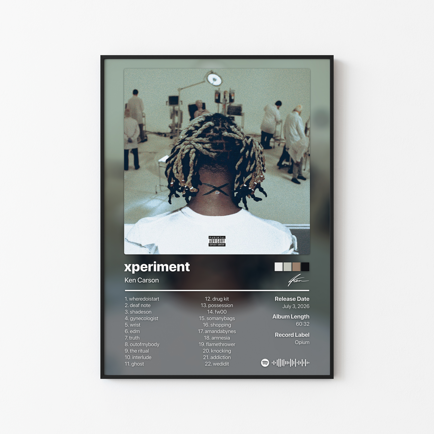 Ken Carson xperiment Album Poster