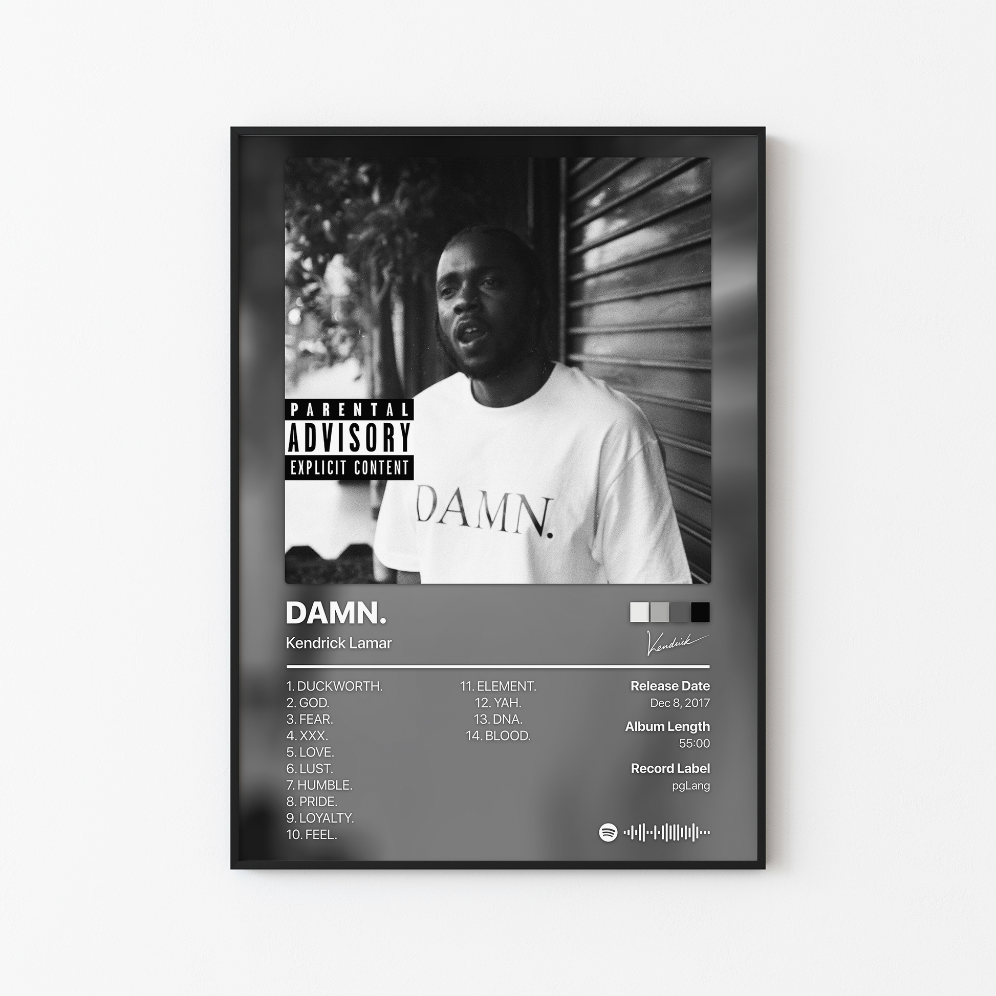Kendrick Lamar DAMN. COLLECTORS EDITION. Album Poster
