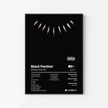 Kendrick Lamar and SZA Black Panther: The Album (Music From And Inspired By) Album Poster