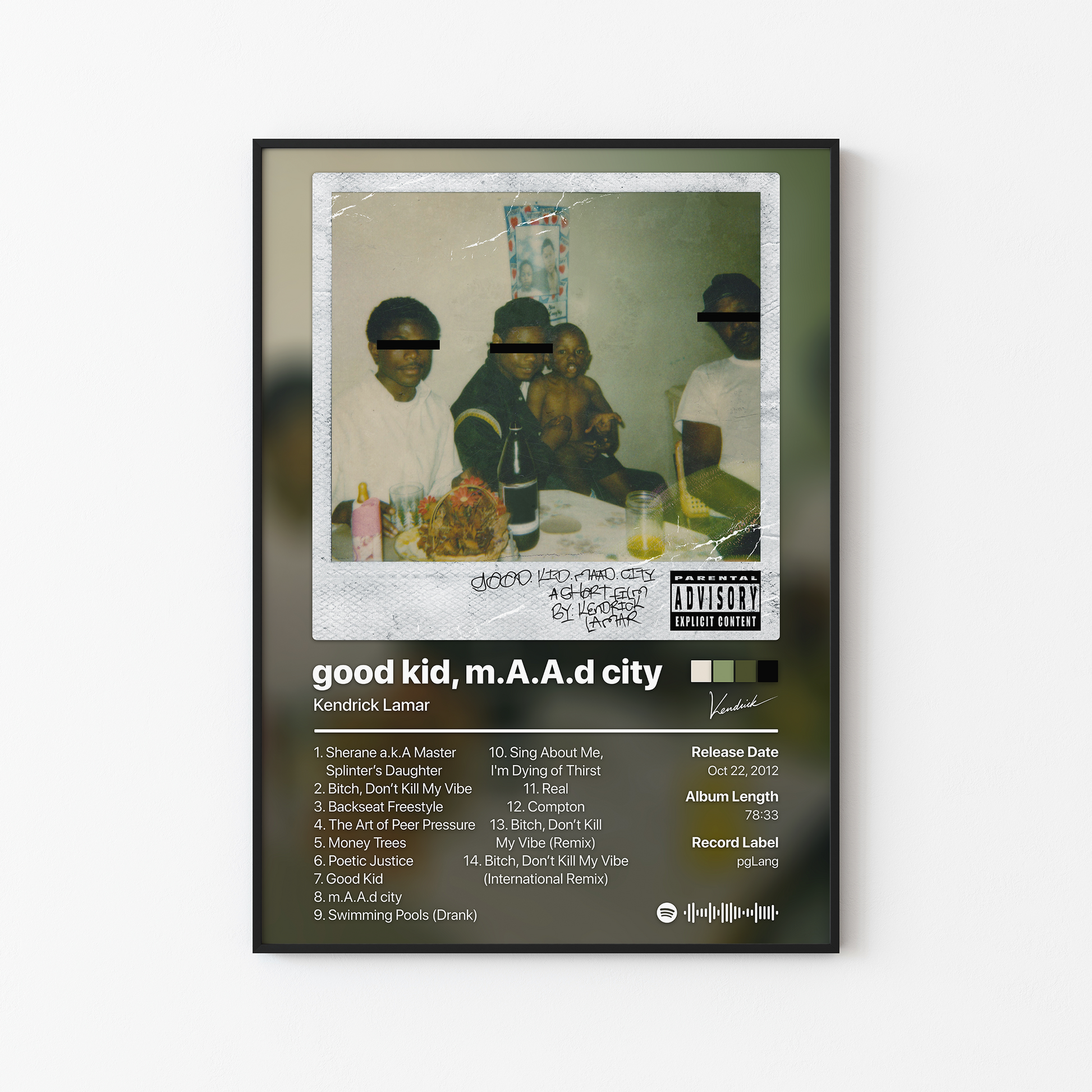 Kendrick Lamar good kid, mAAd city Album Poster