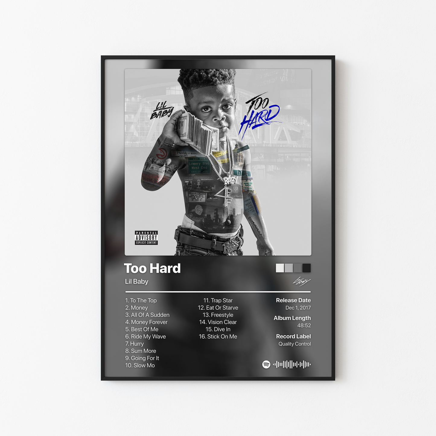 Lil Baby Too Hard Album Poster