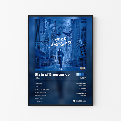 Lil Tjay State of Emergency Album Poster