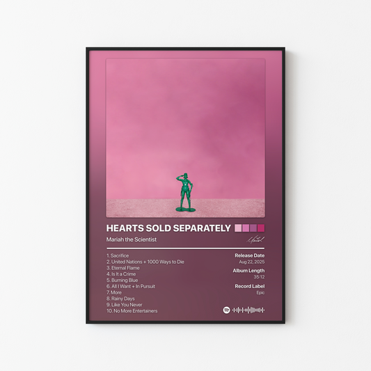 Mariah the Scientist HEARTS SOLD SEPARATELY Album Poster