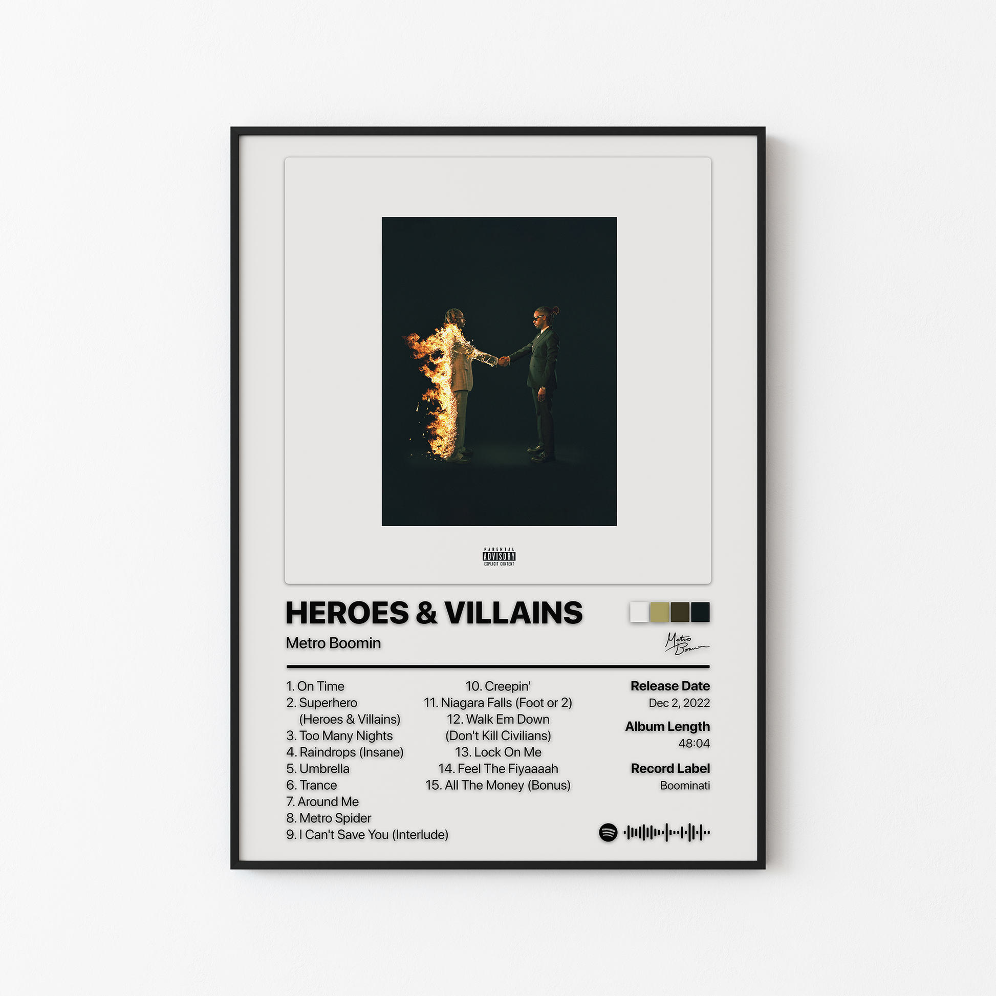 Metro Boomin HEROES & VILLAINS Album Poster