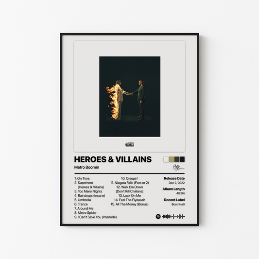 Metro Boomin HEROES & VILLAINS Album Poster
