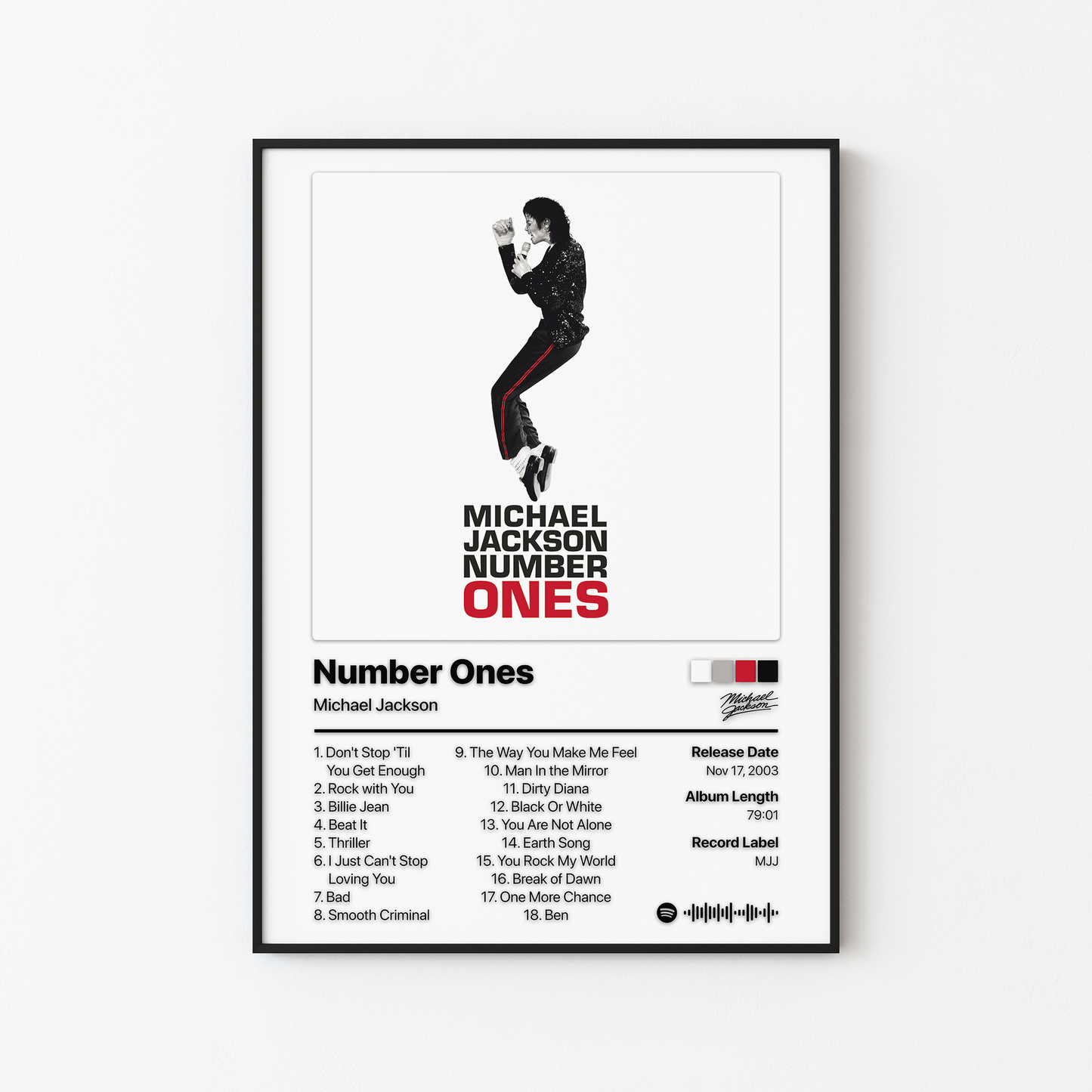 Michael Jackson Number Ones Album Poster
