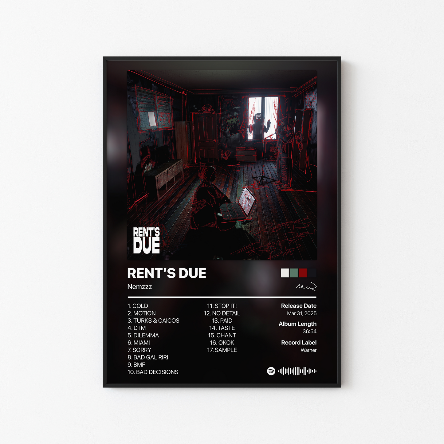 Nemzzz RENT'S DUE Album Poster