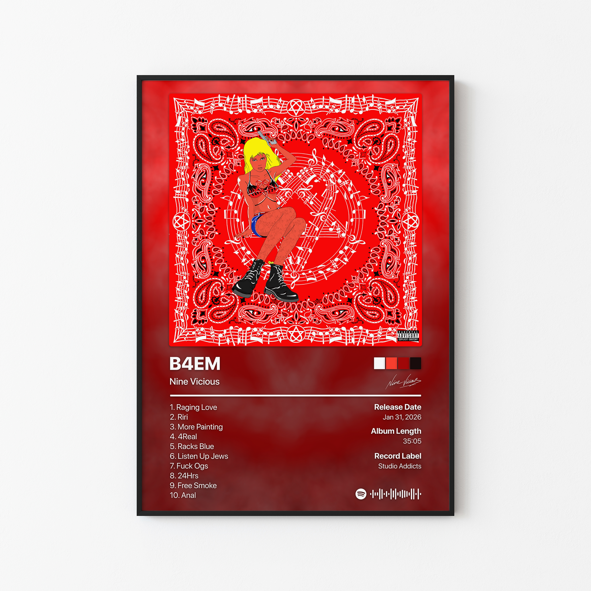 Nine Vicious B4EM Album Poster