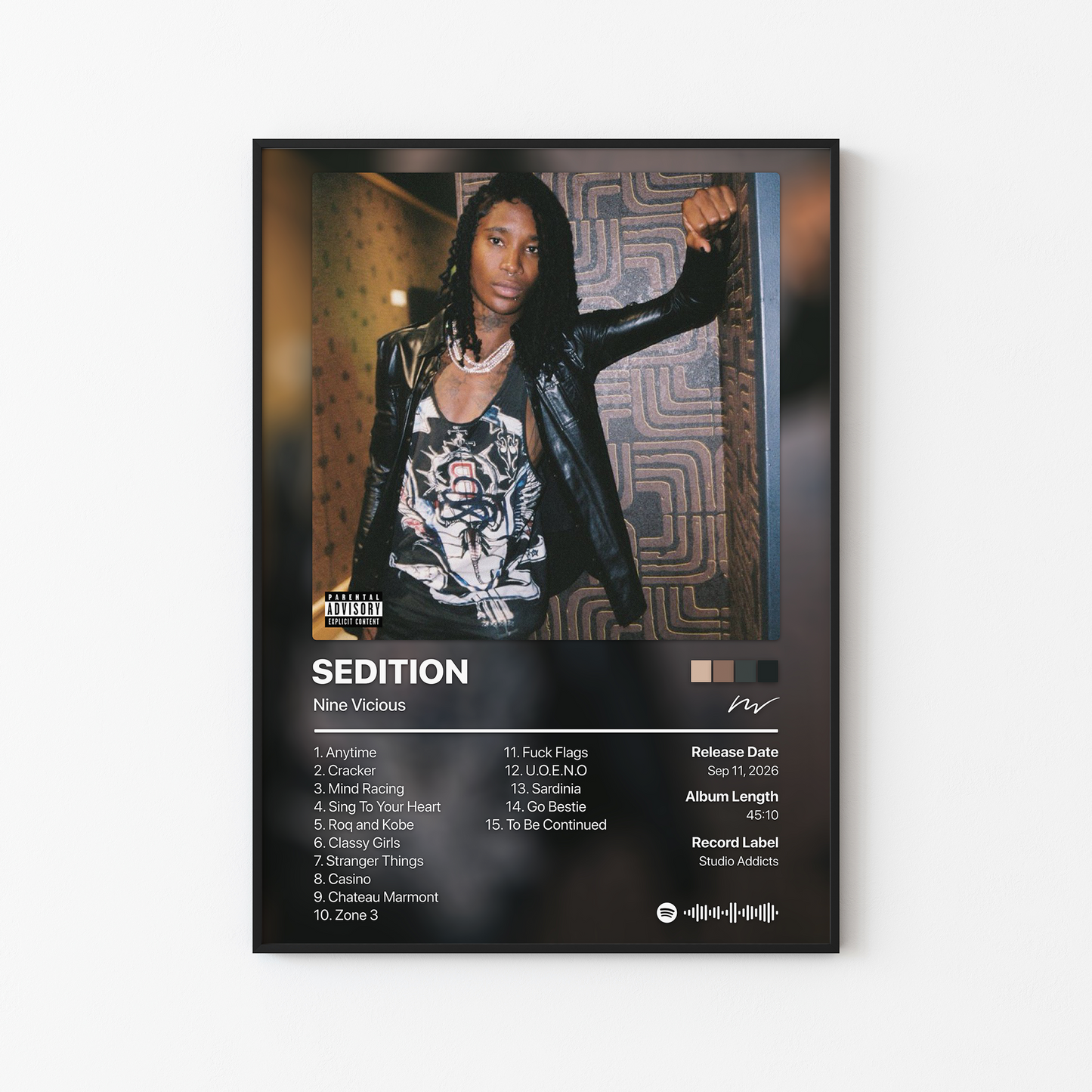 Nine Vicious SEDITION Album Poster