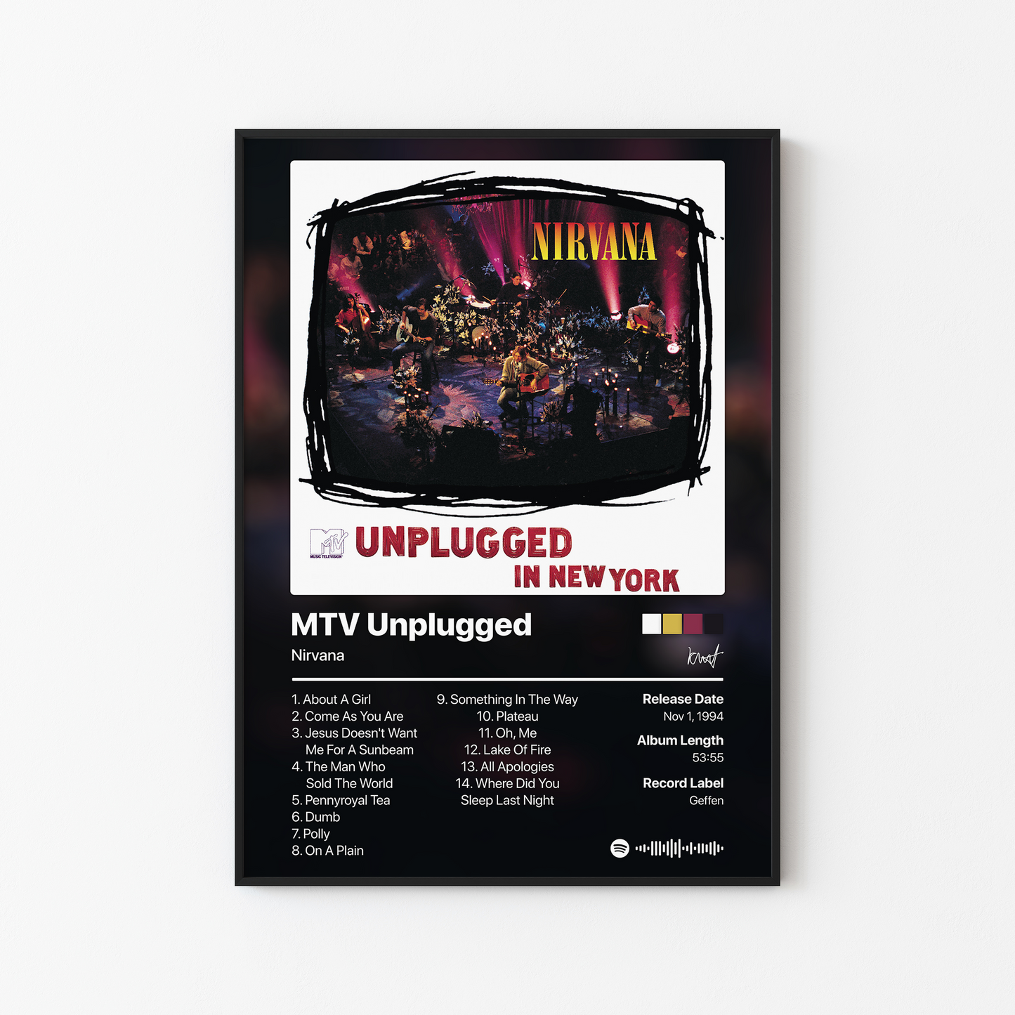 Nirvana MTV Unplugged In New York Album Poster