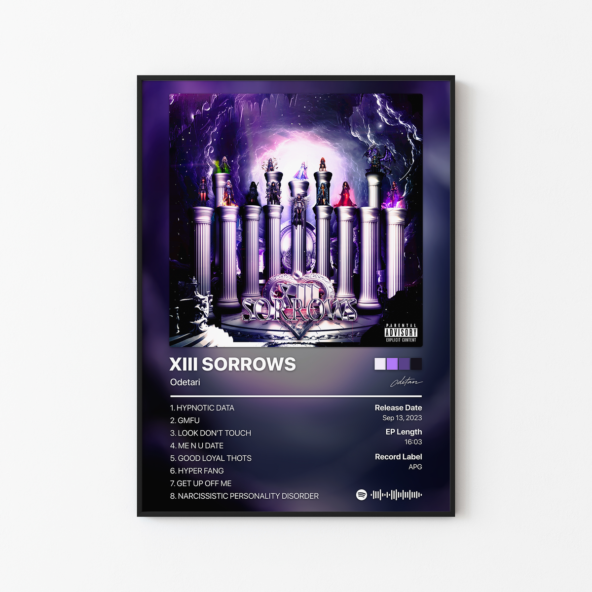 Odetari XIII SORROWS Album Poster