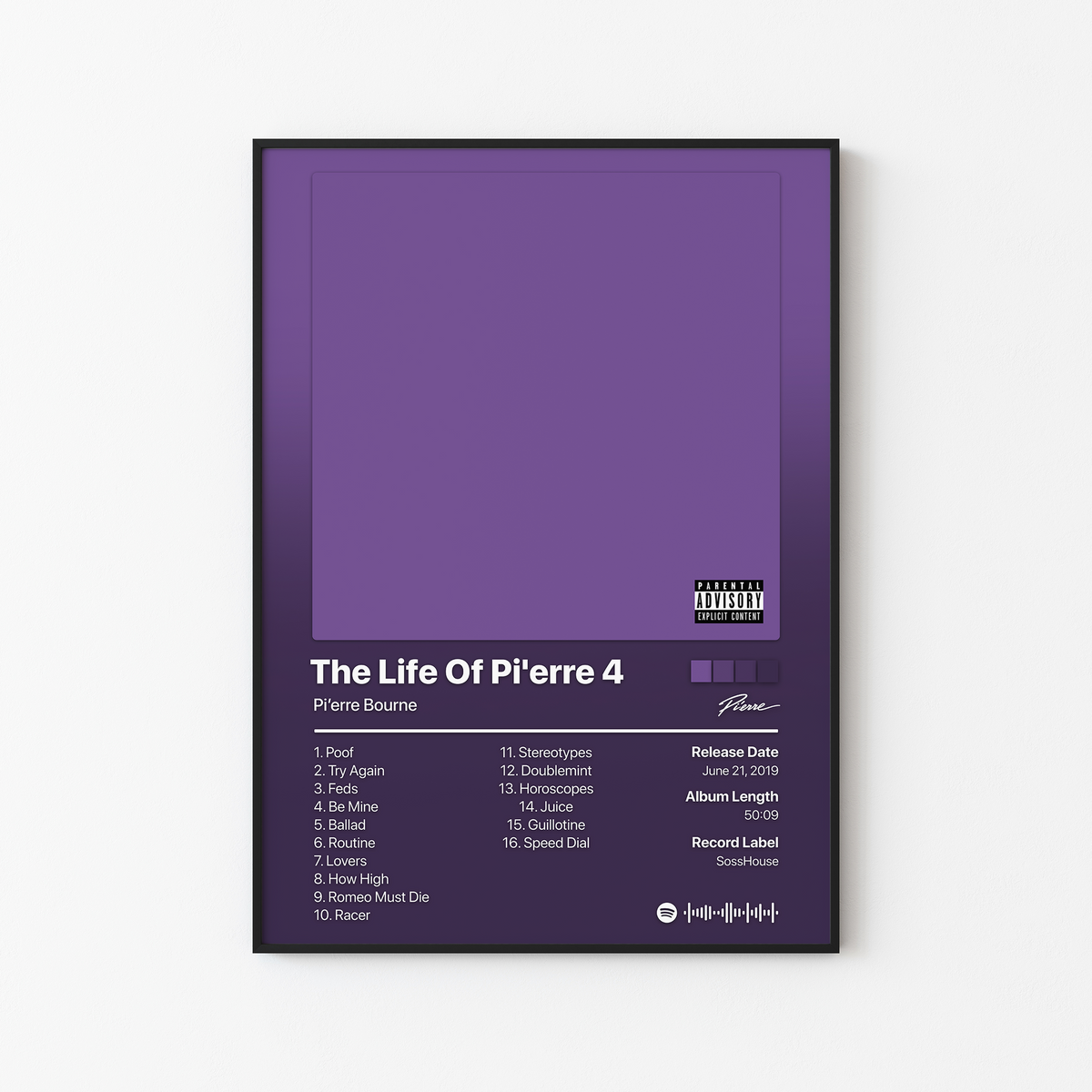 Pi'erre Bourne The Life Of Pi'erre 4 Album Poster