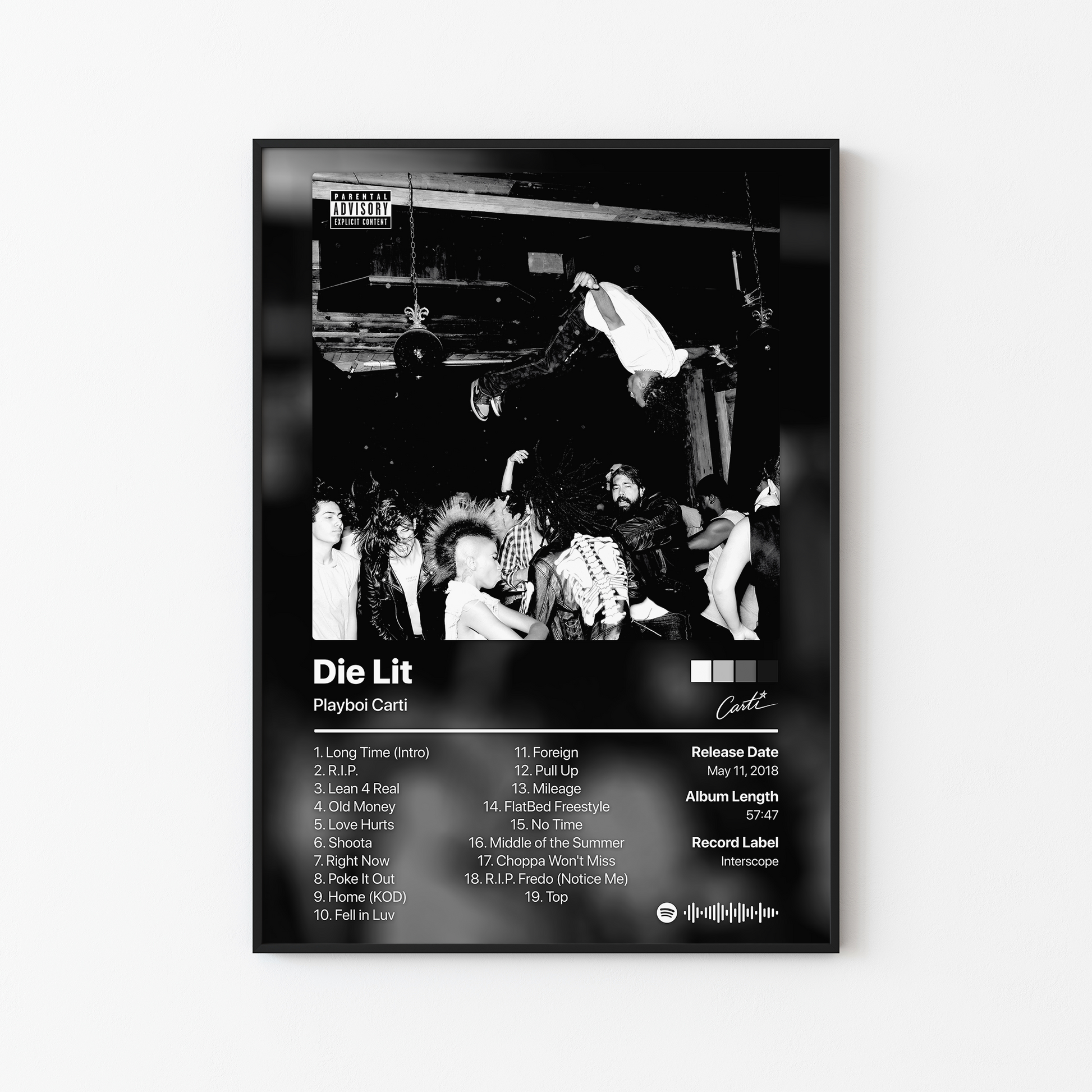 Playboi Carti Die Lit Album Poster