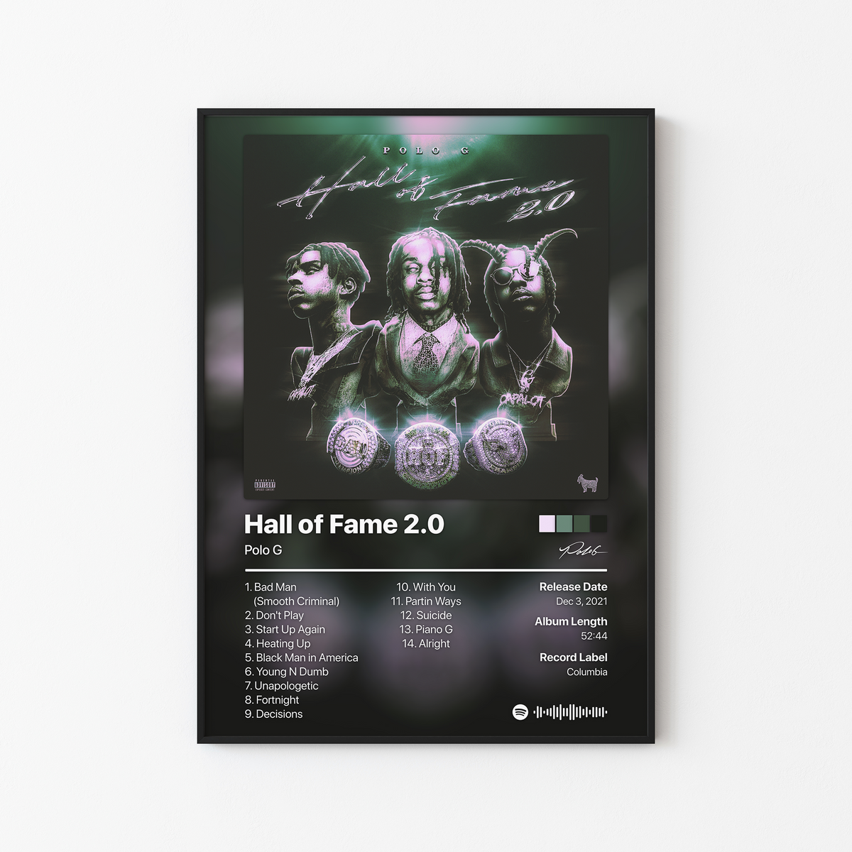 Polo G Hall of Fame 2.0 Album Poster