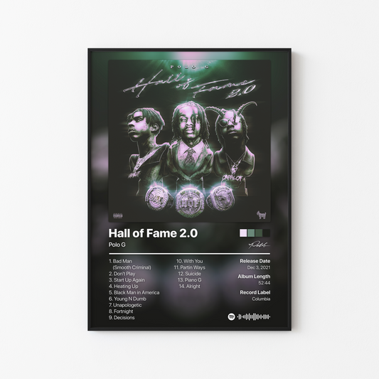 Polo G Hall of Fame 2.0 Album Poster