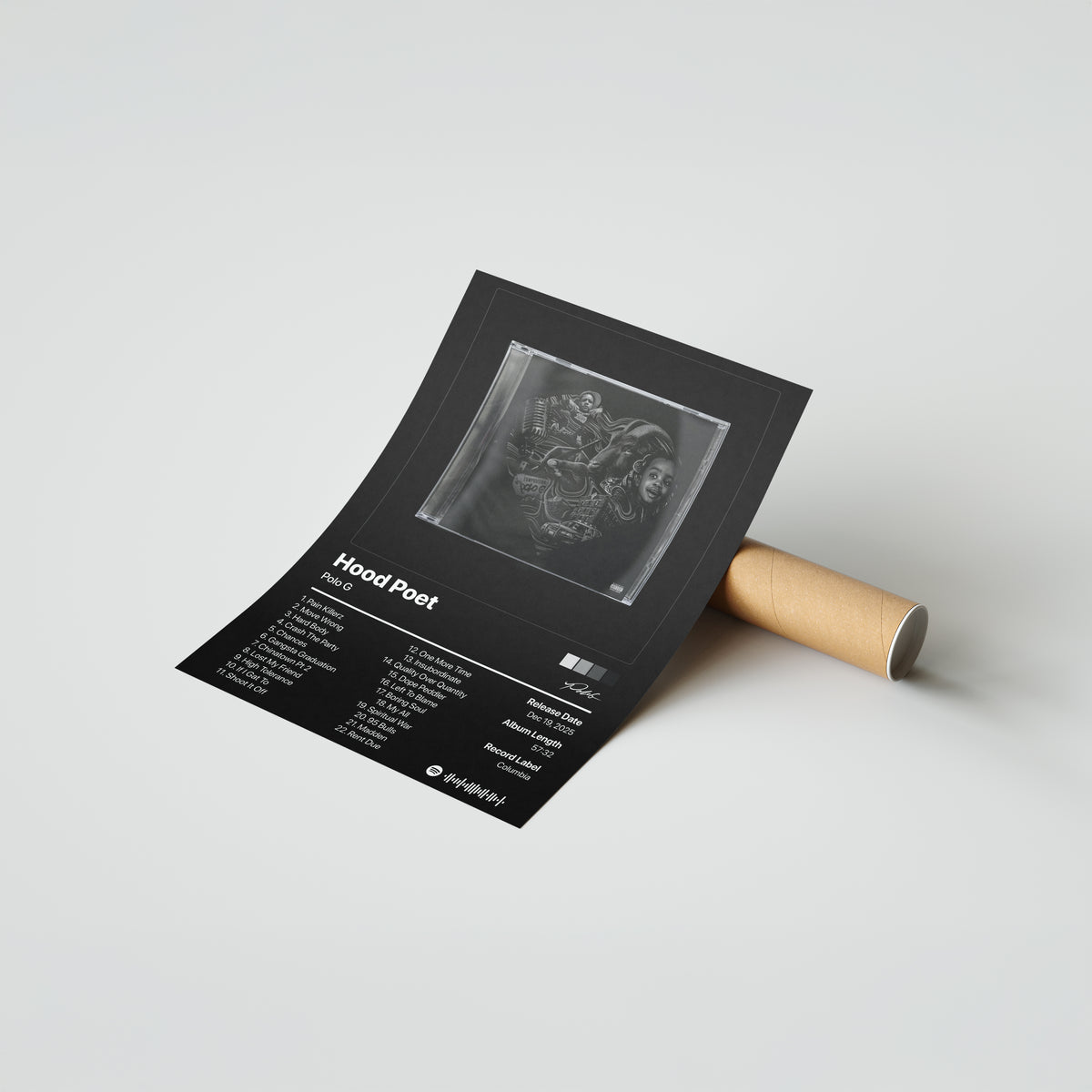 Polo G Hood Poet: Black Heart Edition Album Poster