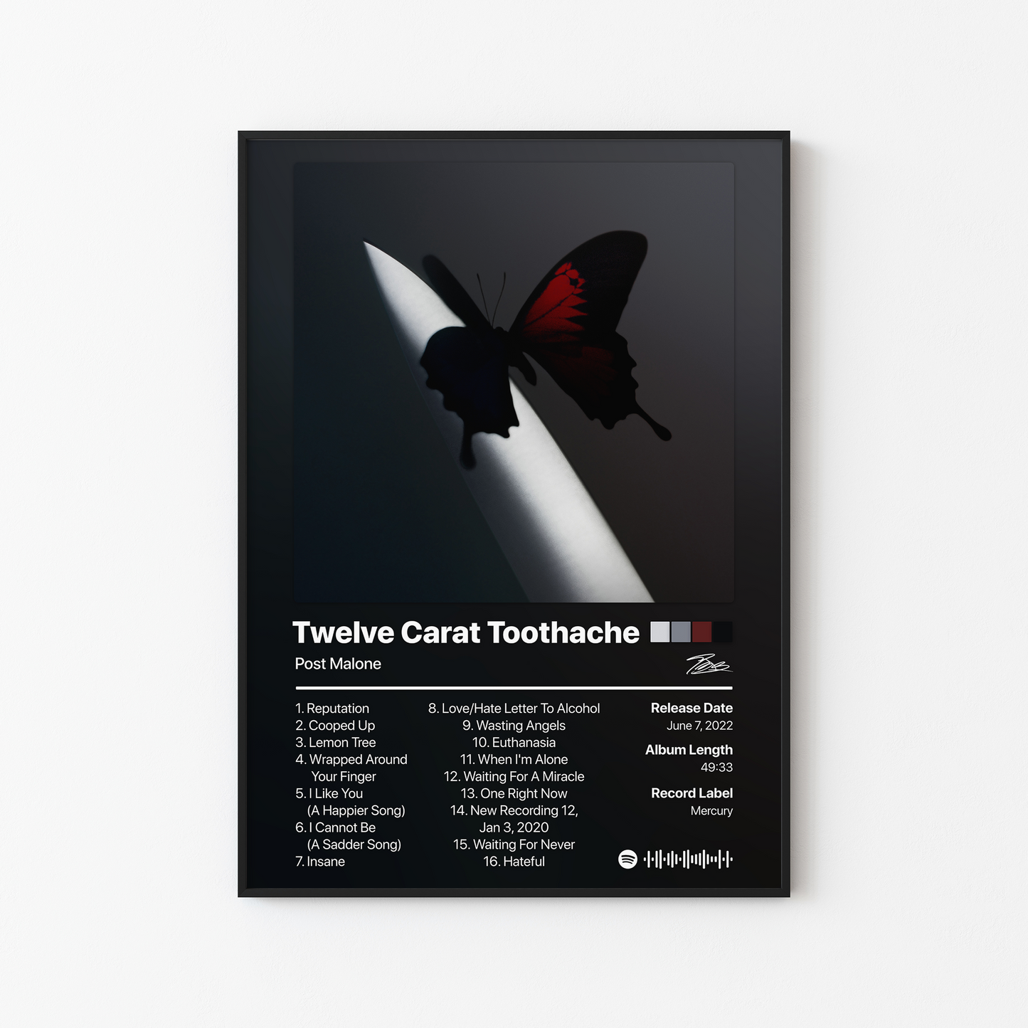 Post Malone Twelve Carat Toothache Album Poster