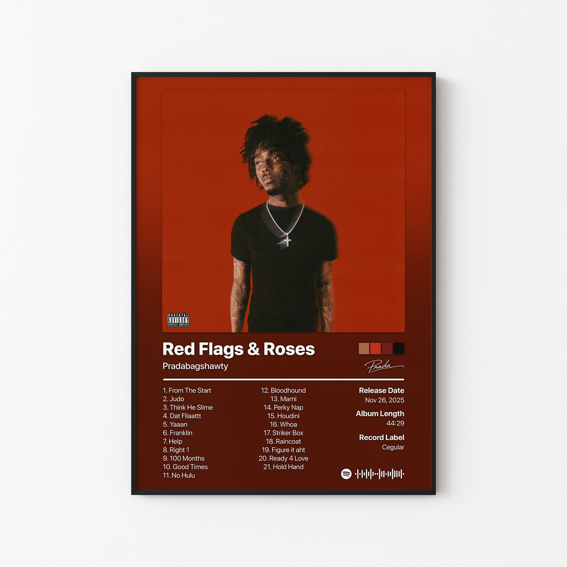 Pradabagshawty Red Flags and Roses (Deluxe) Album Poster