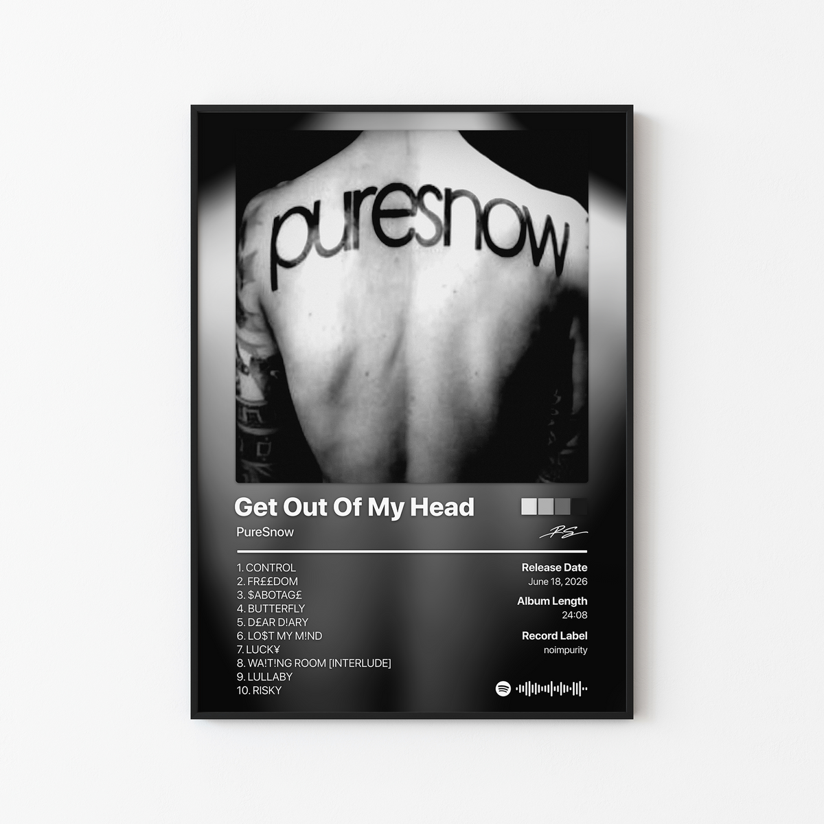 PureSnow Get Out Of My Head Album Poster